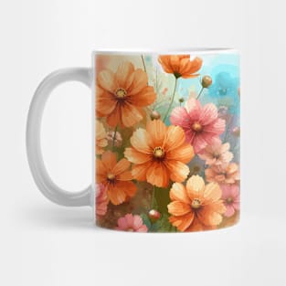 Orange Cosmos Flowers Mug